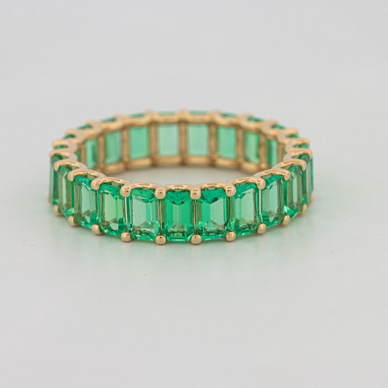 Full Green Emerald Eternity Band - ZIZOV DIAMONDS