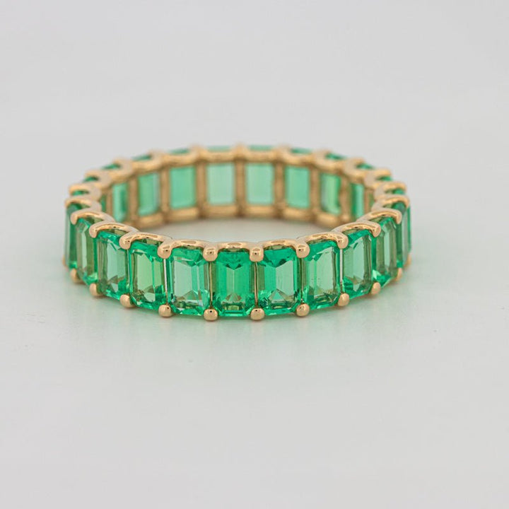 Full Green Emerald Eternity Band - ZIZOV DIAMONDS