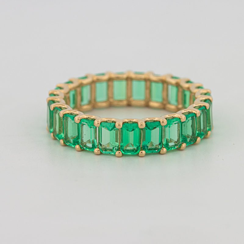 Full Green Emerald Eternity Band - ZIZOV DIAMONDS