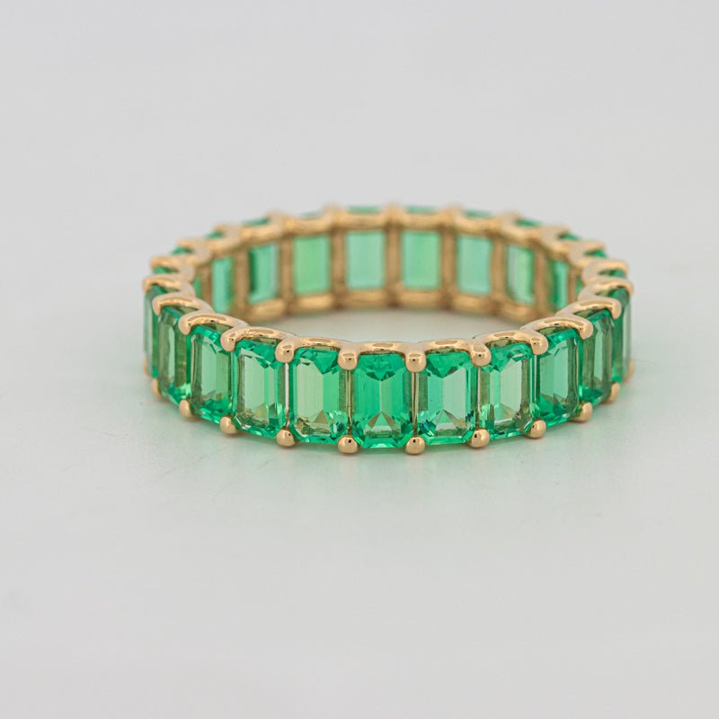 Full Green Emerald Eternity Band - ZIZOV DIAMONDS
