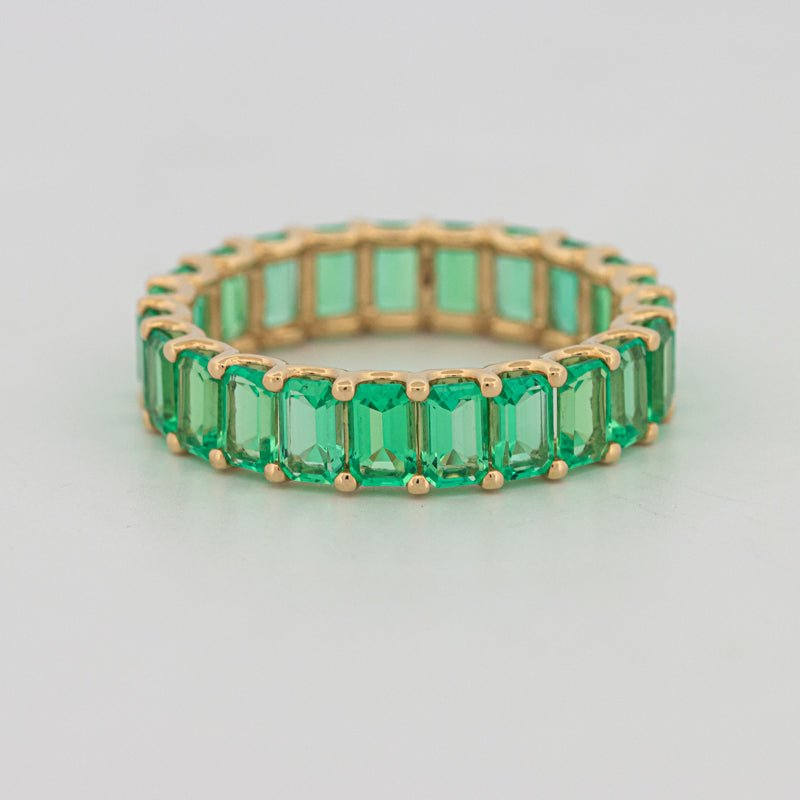 Full Green Emerald Eternity Band - ZIZOV DIAMONDS