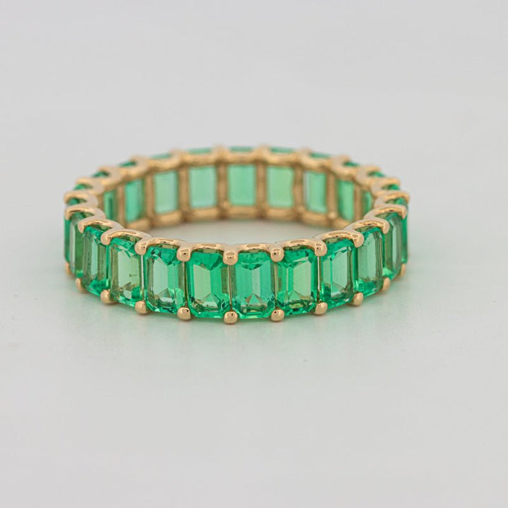 Full Green Emerald Eternity Band - ZIZOV DIAMONDS