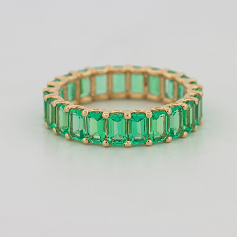 Full Green Emerald Eternity Band - ZIZOV DIAMONDS