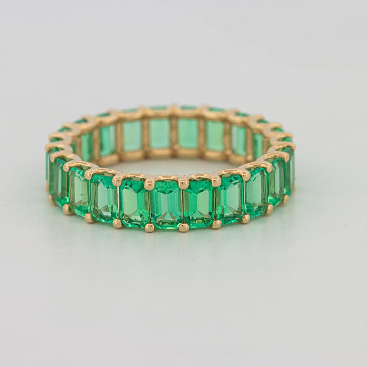 Full Green Emerald Eternity Band - ZIZOV DIAMONDS
