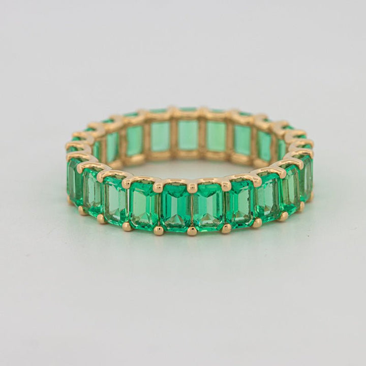 Full Green Emerald Eternity Band - ZIZOV DIAMONDS