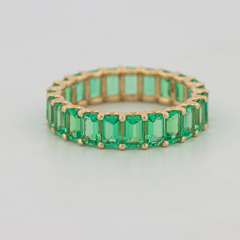 Full Green Emerald Eternity Band - ZIZOV DIAMONDS