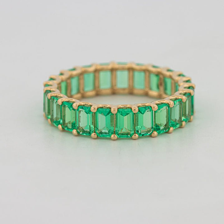 Full Green Emerald Eternity Band - ZIZOV DIAMONDS