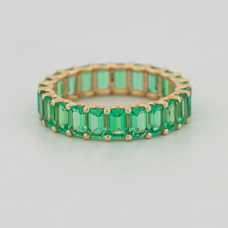 Full Green Emerald Eternity Band - ZIZOV DIAMONDS