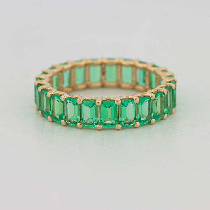 Full Green Emerald Eternity Band - ZIZOV DIAMONDS