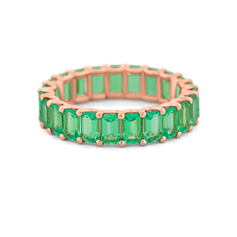 Full Green Emerald Eternity Band - ZIZOV DIAMONDS