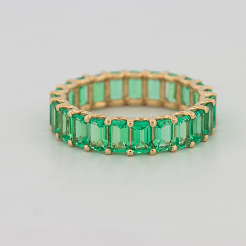 Full Green Emerald Eternity Band - ZIZOV DIAMONDS