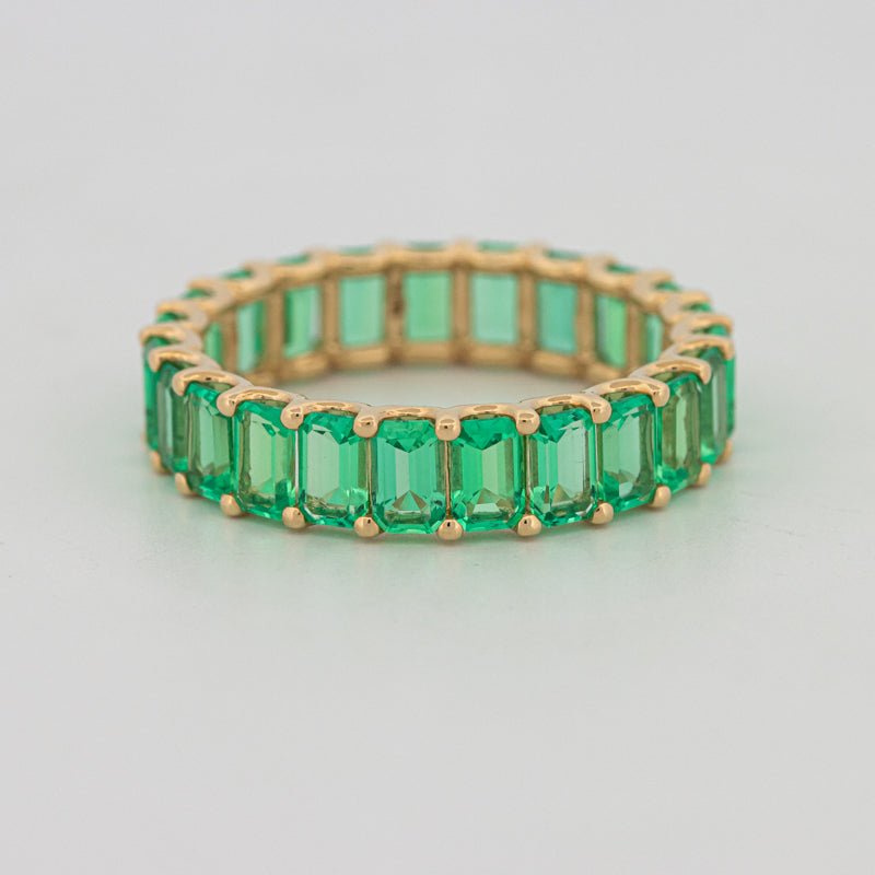 Full Green Emerald Eternity Band - ZIZOV DIAMONDS