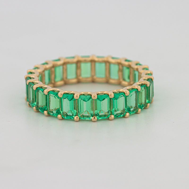 Full Green Emerald Eternity Band - ZIZOV DIAMONDS