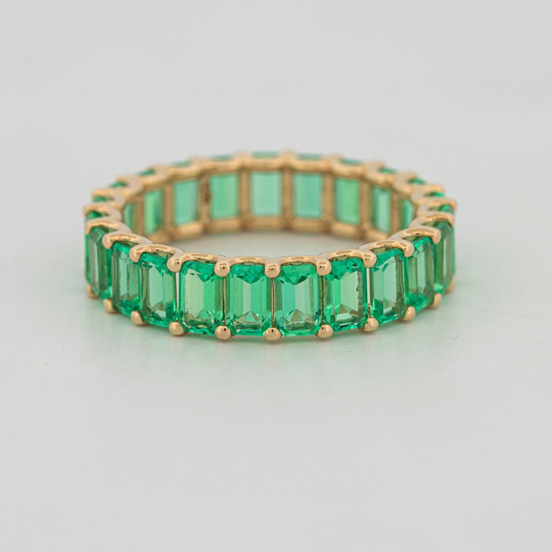 Full Green Emerald Eternity Band - ZIZOV DIAMONDS