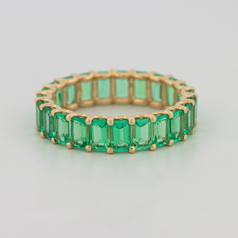 Full Green Emerald Eternity Band - ZIZOV DIAMONDS