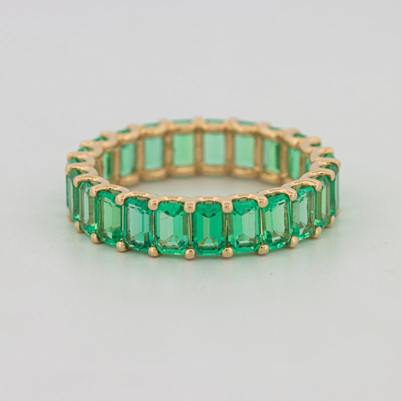 Full Green Emerald Eternity Band - ZIZOV DIAMONDS