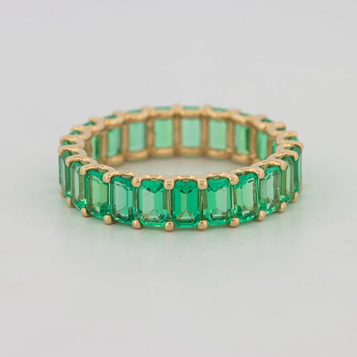 Full Green Emerald Eternity Band - ZIZOV DIAMONDS