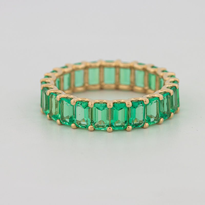Full Green Emerald Eternity Band - ZIZOV DIAMONDS