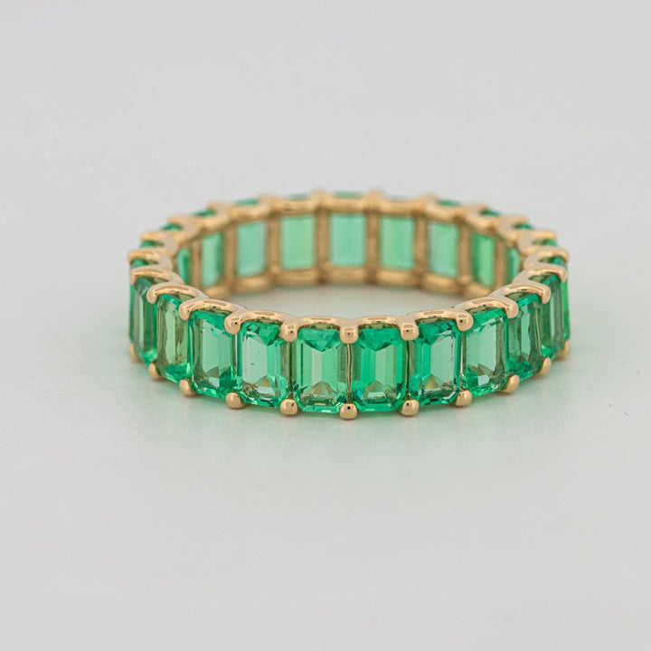 Full Green Emerald Eternity Band - ZIZOV DIAMONDS