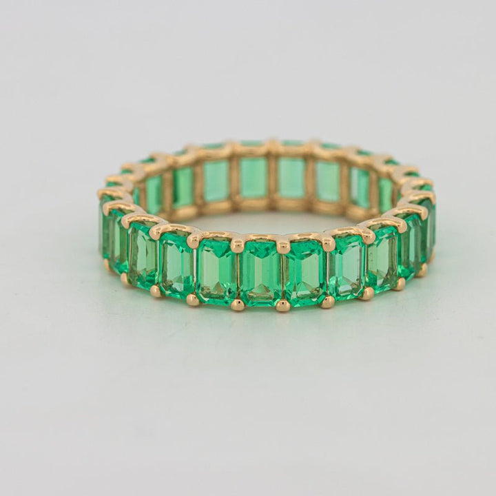 Full Green Emerald Eternity Band - ZIZOV DIAMONDS