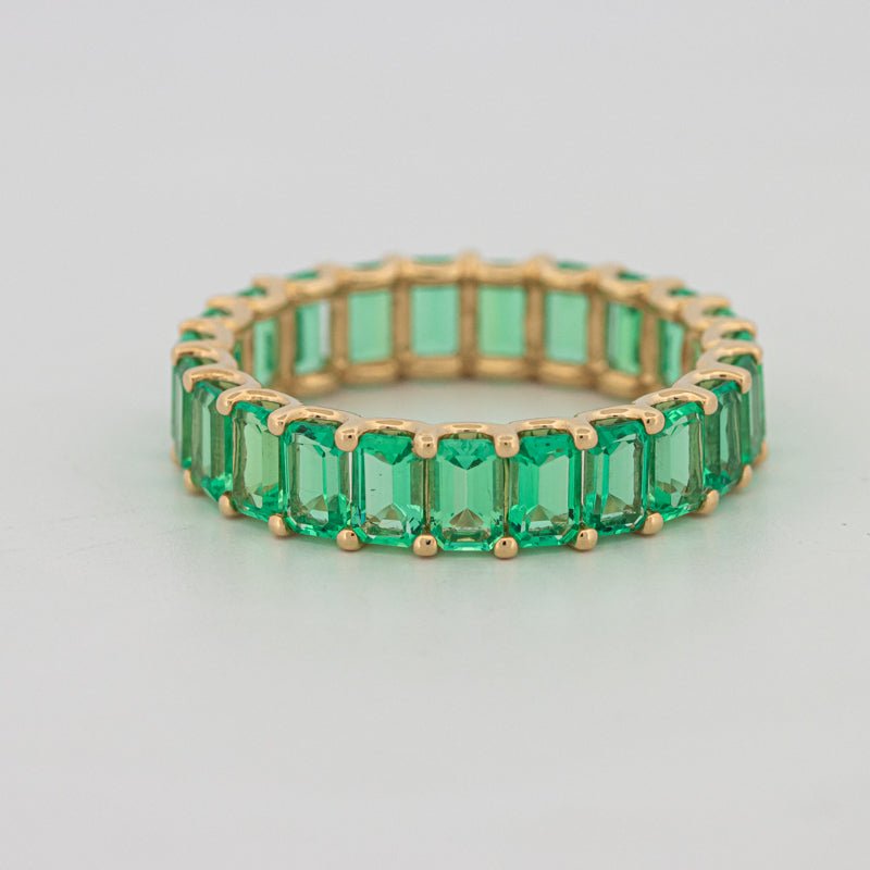 Full Green Emerald Eternity Band - ZIZOV DIAMONDS