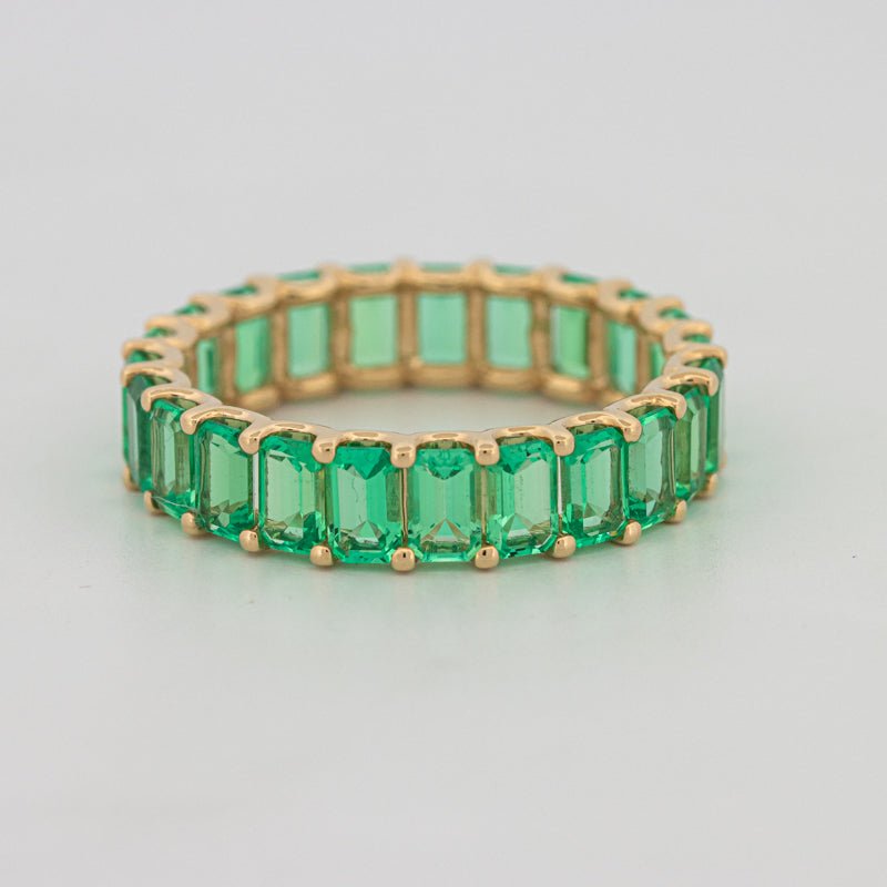 Full Green Emerald Eternity Band - ZIZOV DIAMONDS