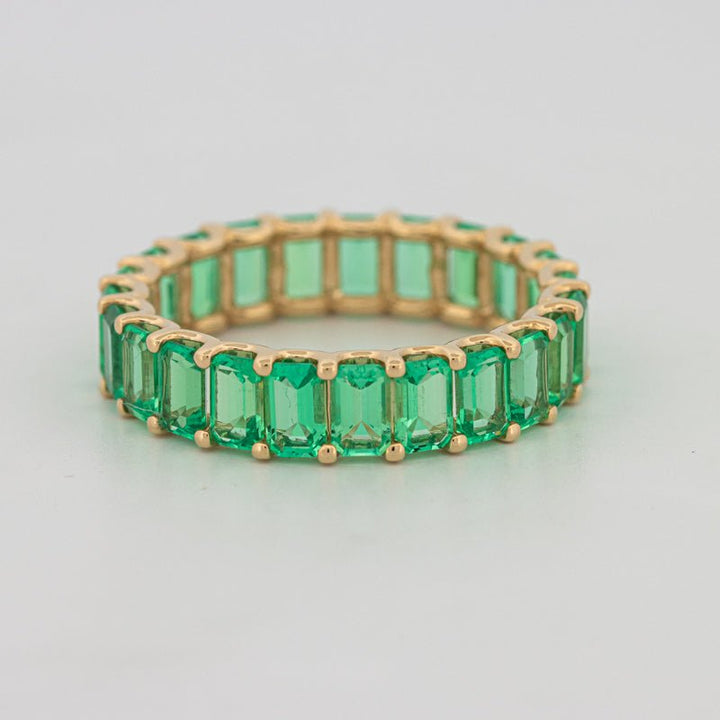 Full Green Emerald Eternity Band - ZIZOV DIAMONDS