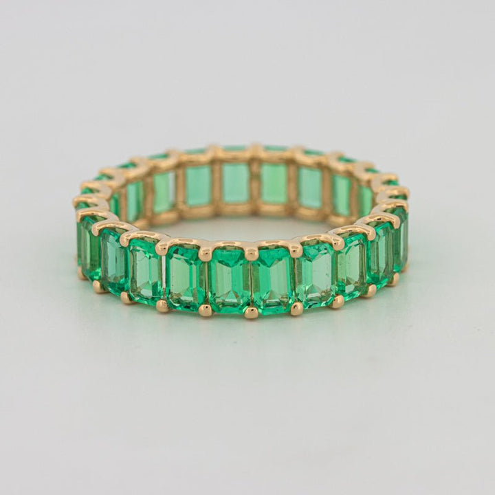Full Green Emerald Eternity Band - ZIZOV DIAMONDS