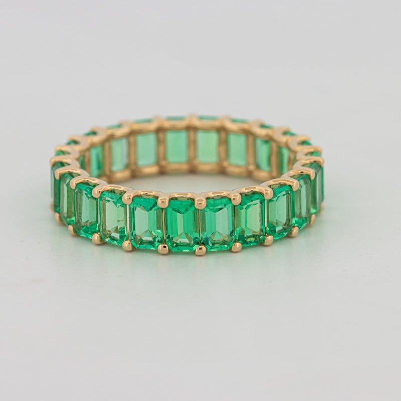 Full Green Emerald Eternity Band - ZIZOV DIAMONDS