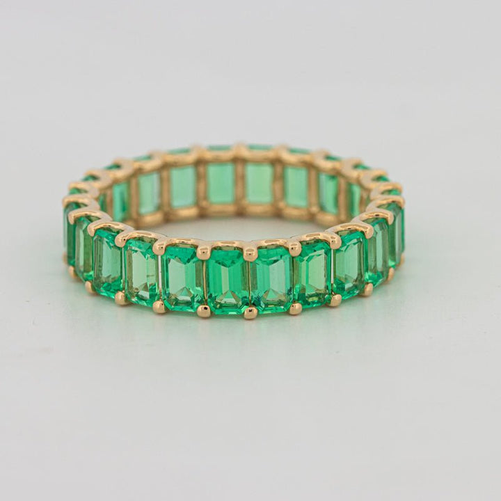 Full Green Emerald Eternity Band - ZIZOV DIAMONDS