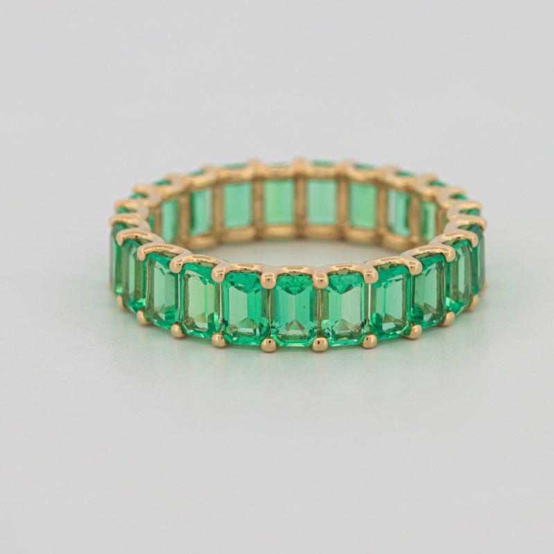 Full Green Emerald Eternity Band - ZIZOV DIAMONDS