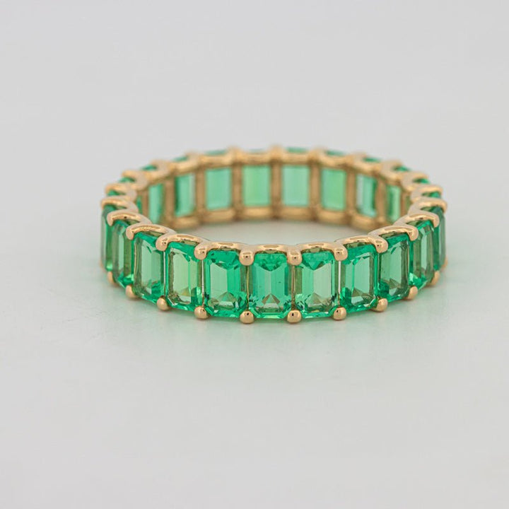 Full Green Emerald Eternity Band - ZIZOV DIAMONDS