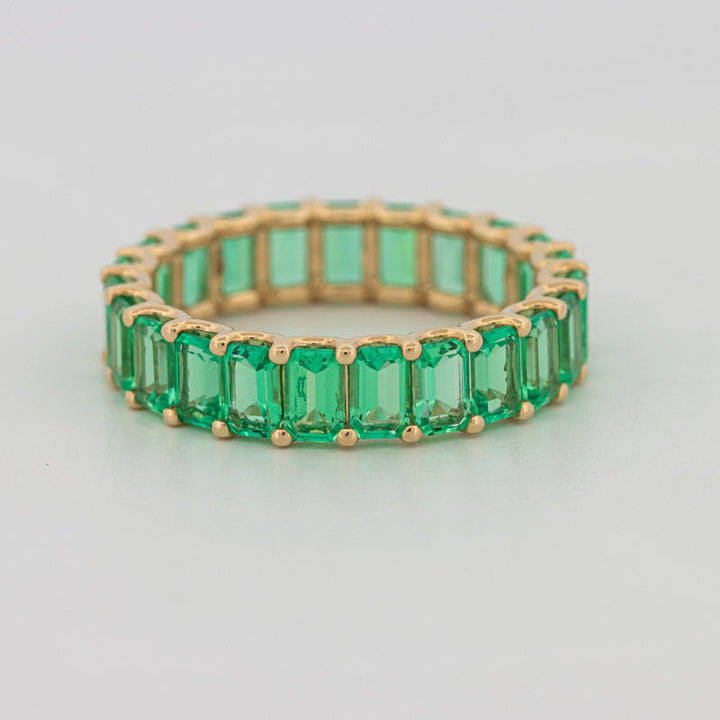 Full Green Emerald Eternity Band - ZIZOV DIAMONDS