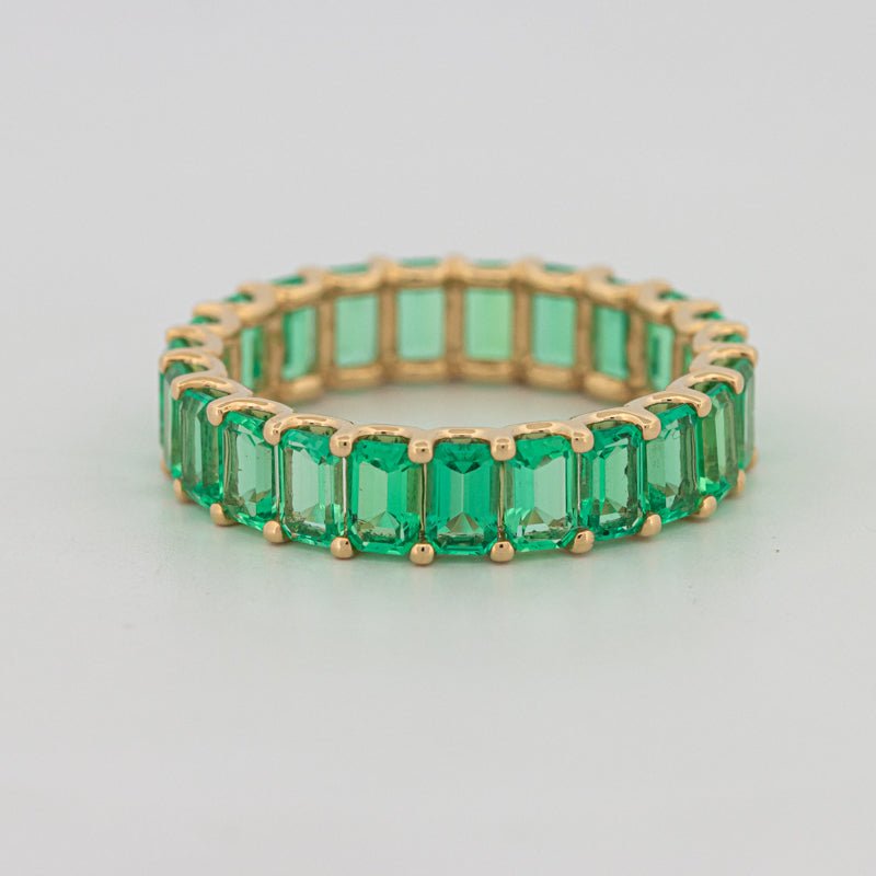 Full Green Emerald Eternity Band - ZIZOV DIAMONDS