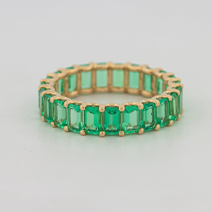 Full Green Emerald Eternity Band - ZIZOV DIAMONDS