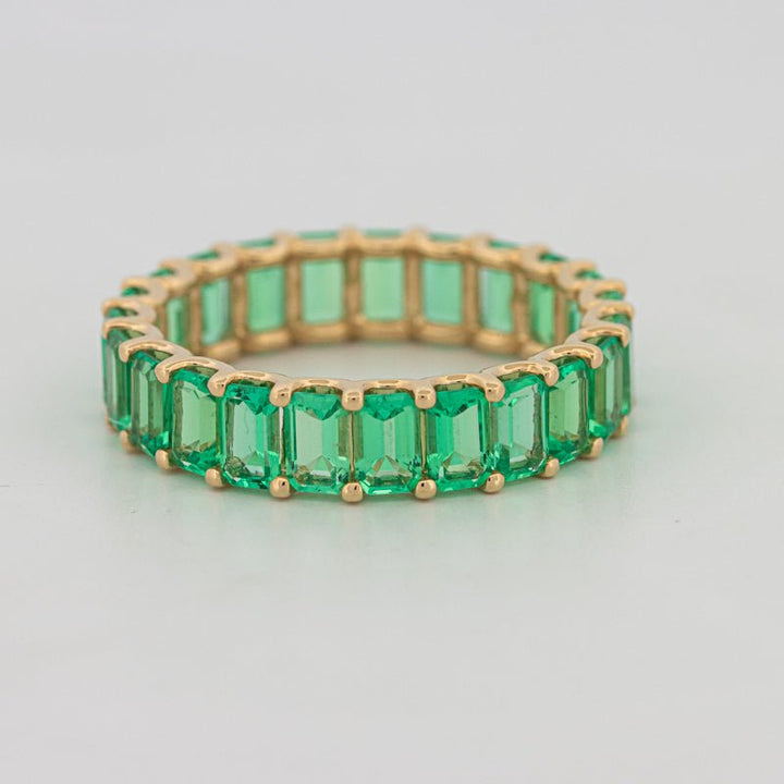 Full Green Emerald Eternity Band - ZIZOV DIAMONDS