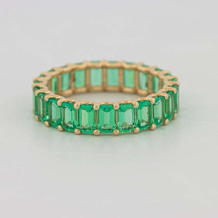 Full Green Emerald Eternity Band - ZIZOV DIAMONDS