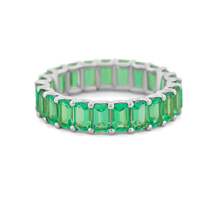 Full Green Emerald Eternity Band - ZIZOV DIAMONDS