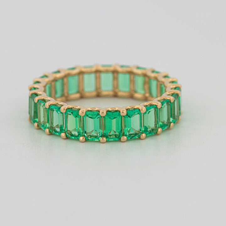 Full Green Emerald Eternity Band - ZIZOV DIAMONDS