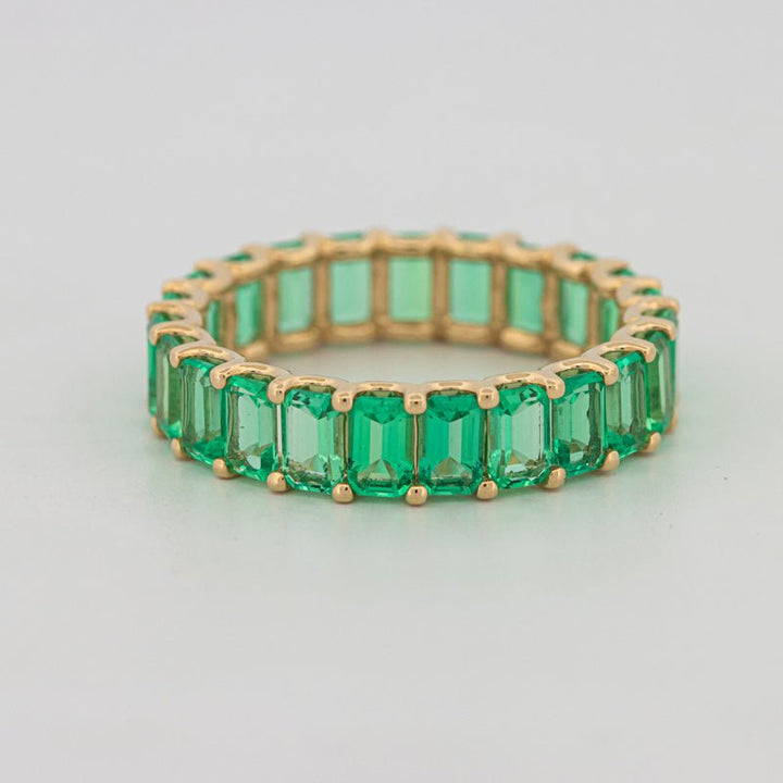 Full Green Emerald Eternity Band - ZIZOV DIAMONDS
