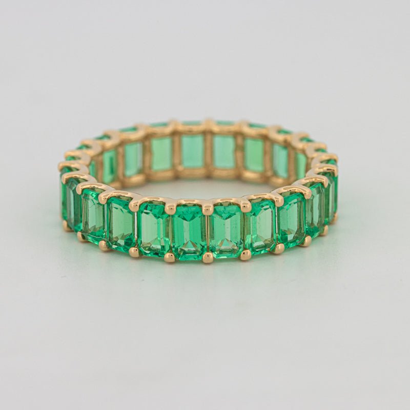 Full Green Emerald Eternity Band - ZIZOV DIAMONDS