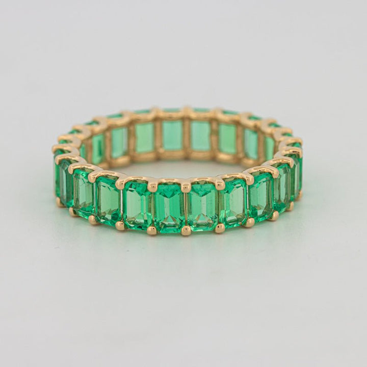 Full Green Emerald Eternity Band - ZIZOV DIAMONDS