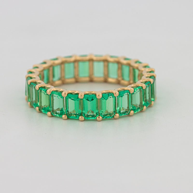 Full Green Emerald Eternity Band - ZIZOV DIAMONDS