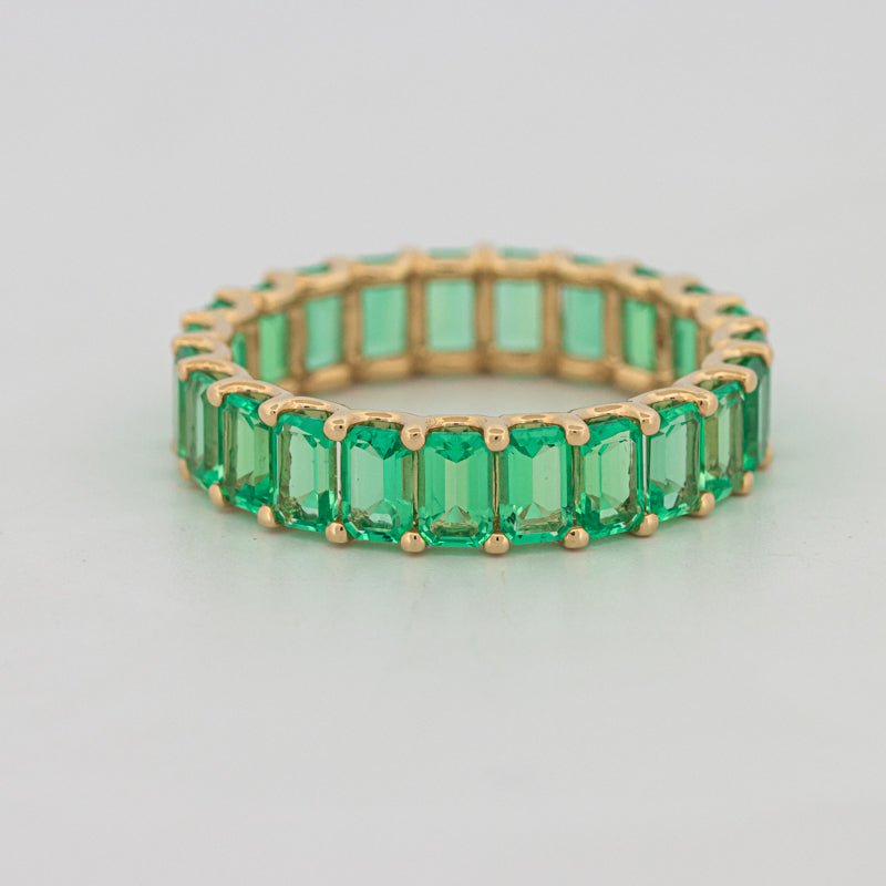 Full Green Emerald Eternity Band - ZIZOV DIAMONDS