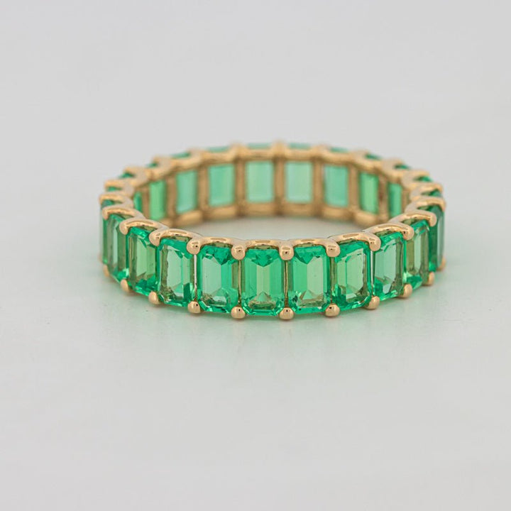 Full Green Emerald Eternity Band - ZIZOV DIAMONDS
