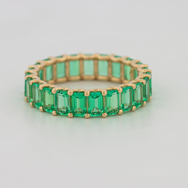 Full Green Emerald Eternity Band - ZIZOV DIAMONDS