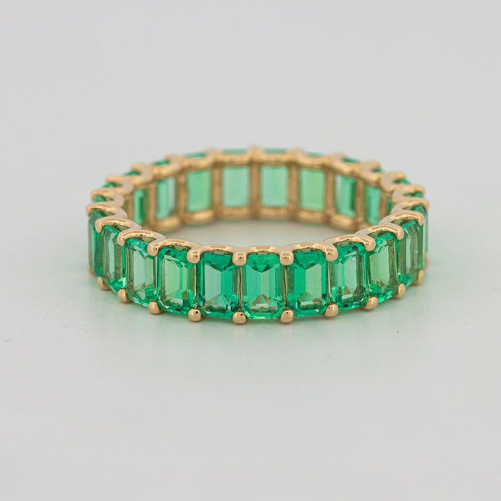 Full Green Emerald Eternity Band - ZIZOV DIAMONDS