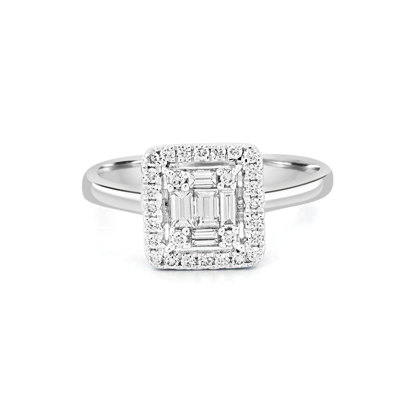 Invisible Halo Square Diamond ring - ZIZOV DIAMONDS