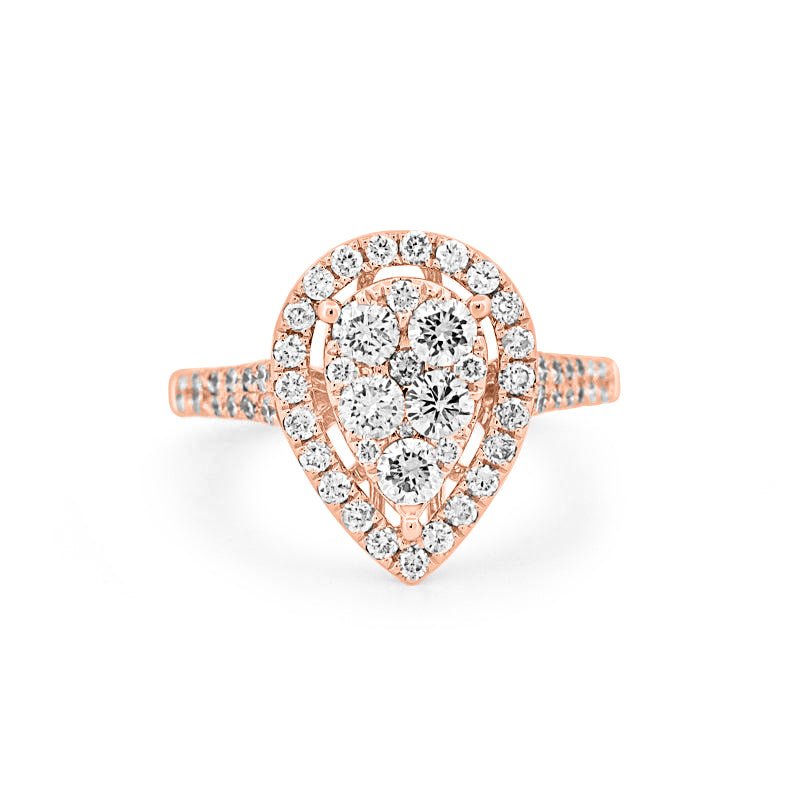 Invisible Pearshape Diamond Ring - ZIZOV DIAMONDS