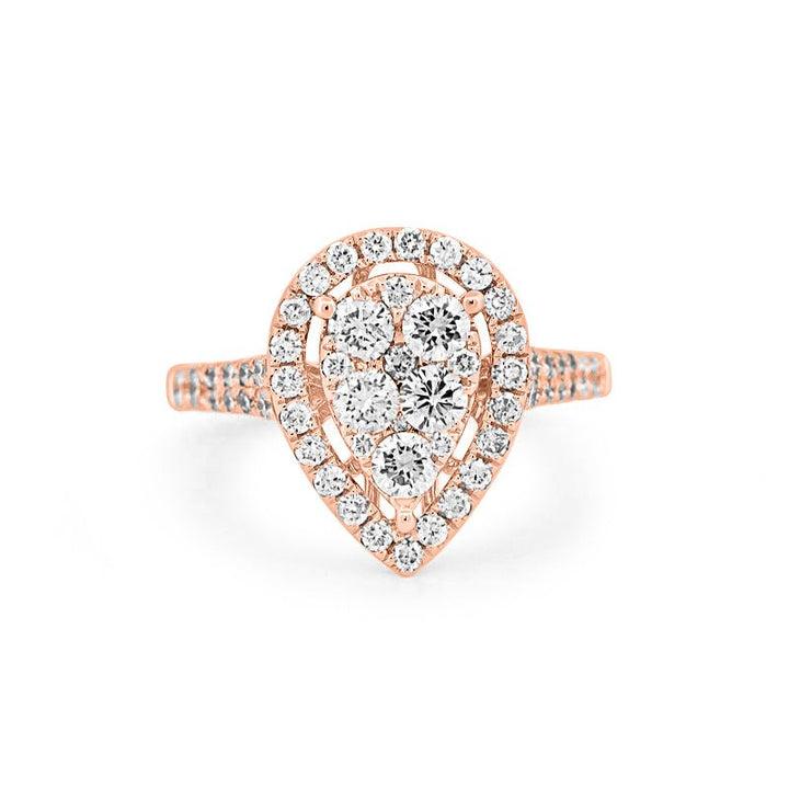 Invisible Pearshape Diamond Ring - ZIZOV DIAMONDS